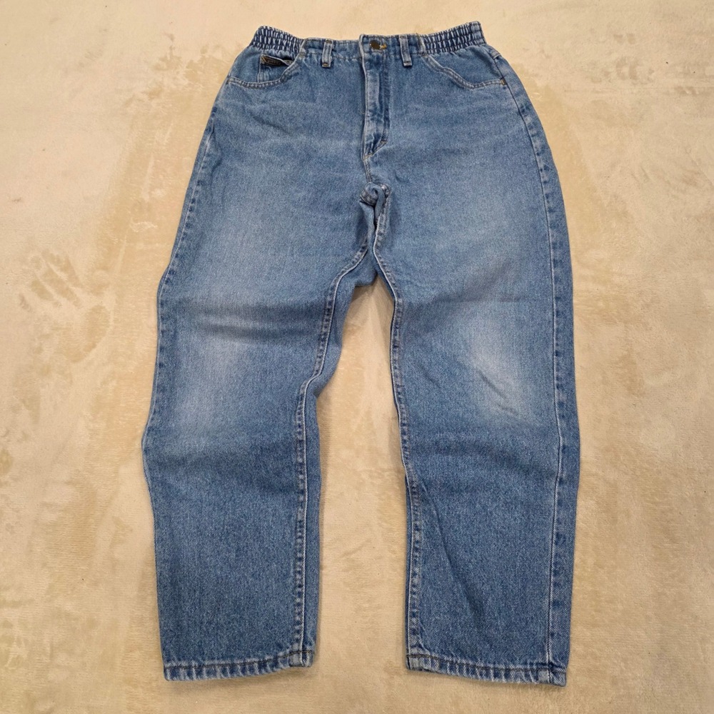 Vtg 90s Lee Riders Side Elastic Waist Mom Jeans Womens 10 Petite Fits 28x27 USA